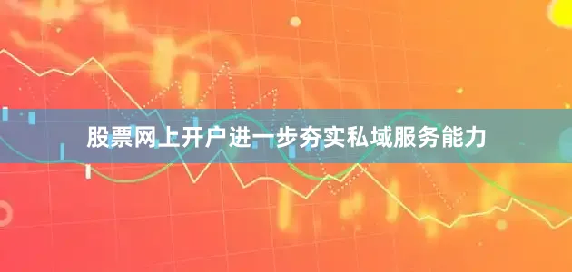 股票网上开户进一步夯实私域服务能力